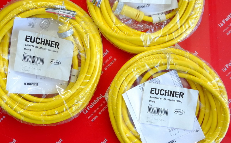 Euchner 100940 安士能配有8针MR8圆形接插头的接配线电缆 C-MINF08-08X1,0PV06,0-MA-100940 6 m