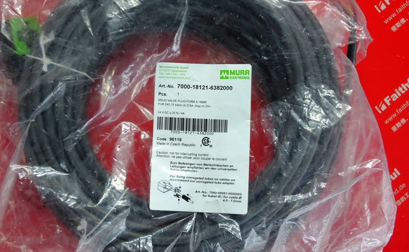 Murr-Elektronik 7000-18121-6382000 穆尔电磁阀用连接线 A型 18mm 5芯 20米